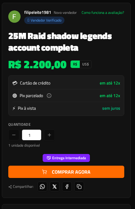Anúncio da WWGames em português com preço em reais